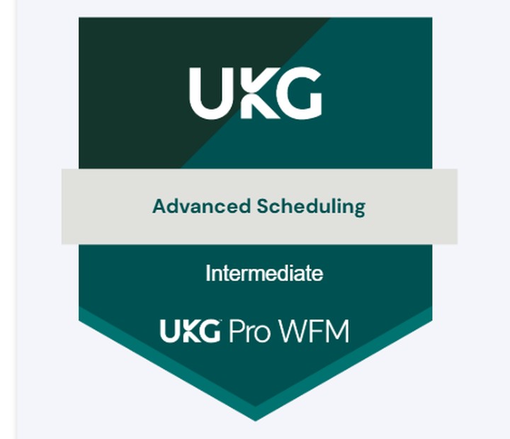UKG Pro WFM Advanced Scheduling Intermediate credential