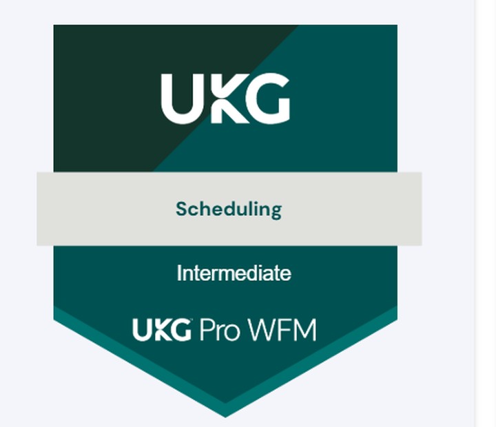 UKG Pro WFM Scheduling Intermediate credential