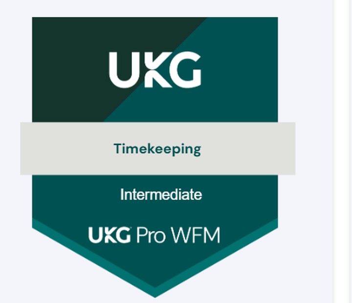 UKG Pro WFM Timekeeping Intermediate credential
